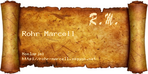 Rohr Marcell névjegykártya
